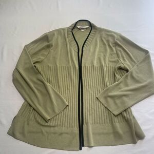 Exclusively Misook Moss Green Petite Acrylic Cardigan Size Large Petite